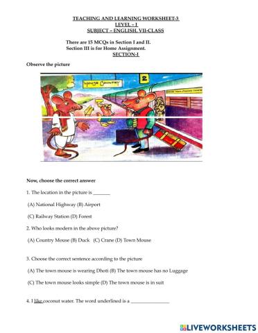 3rd Online worksheet of 7th Level - 1