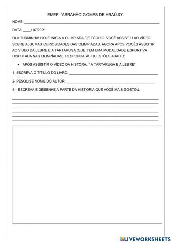 A lebre e a tartaruga