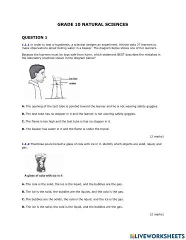 Middle exam Natural science