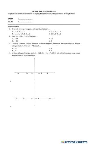 Latihan soal pertemuan ke 1