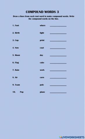 Compound Word Activity 3