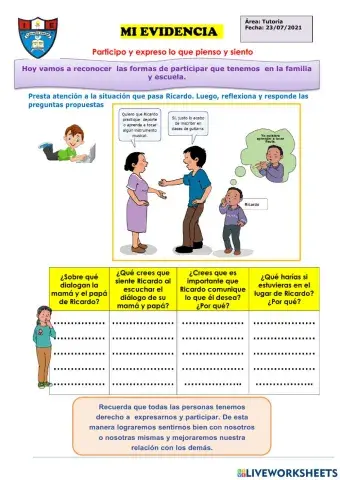 Participo y expreso lo que pienso y siento