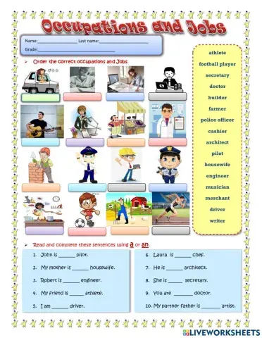 Occupations and jobs