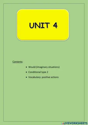 Portada Unit 4 4° Year