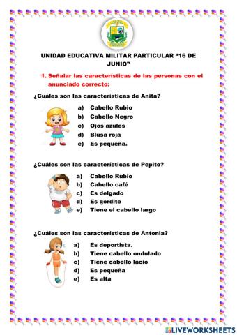 Características de las personas