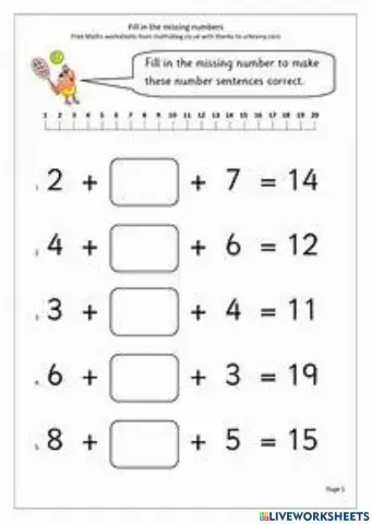 Find the missing numbers