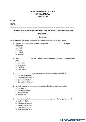 PBD PERTENGAHAN TAHUN BM TING 1 