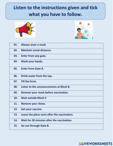 Listen and respond to instructions