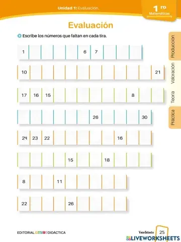 Números ascendentes - descendentes
