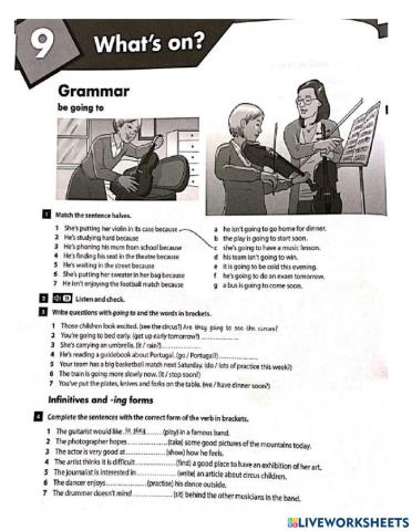 Unit 9 be going to - to inf- ing WB