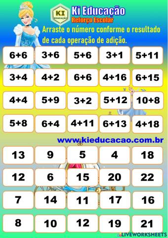 Adição - Arraste 1º ano Fem