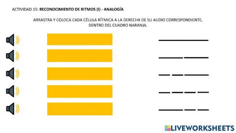 ACTIVIDAD 15: RITMOS I. ANALOGIA DE LOS SONIDOS