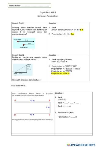 LKPD Jarak Perpindahan