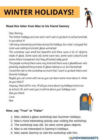 Winter holidays letter