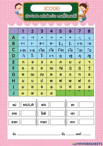 ใบงานcodingภาษาไทย1