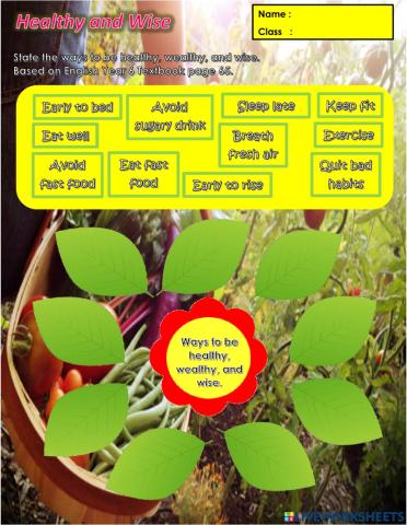 Year 6 Unit 7 Healthy and Wise