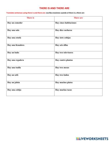 There is and there are sentences