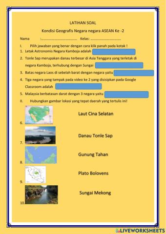 Latihan Kondisi Geografis Negara ASEAN 2