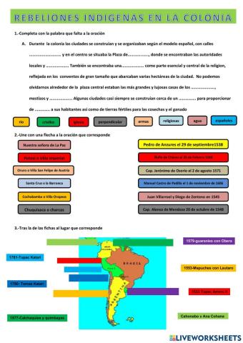 Rebeliones indigenas en la colonia
