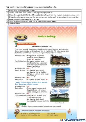 BM Tahun 6 (Warisan Berharga ms 115)