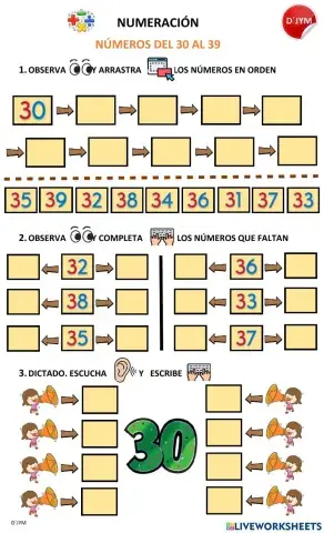 Números del 30 al 39