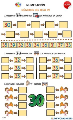 Números del 30 al 39