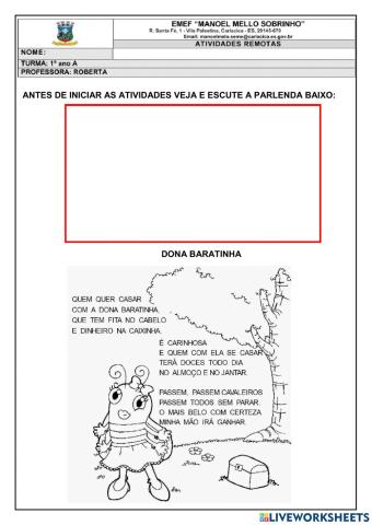 Parlendas e tirinhas