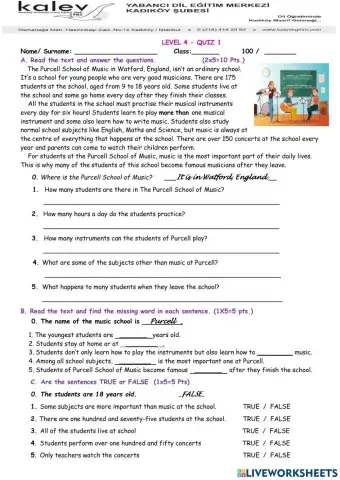 Level 4 - Quiz 1 Summer