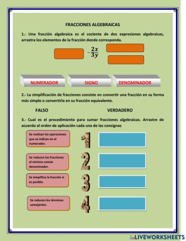 Fracciones algebraicas