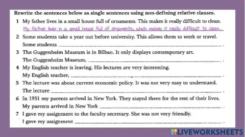 Non-defining relative clauses.