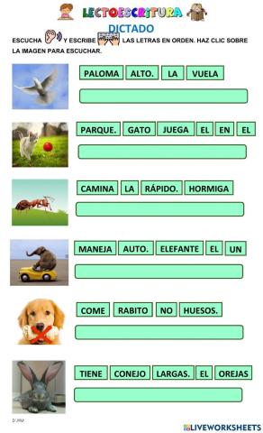 Dictado de oraciones