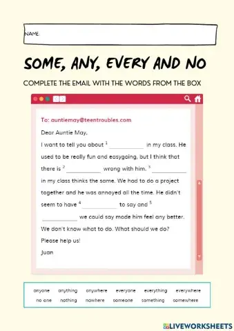 Some, any, every and no