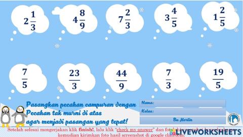 Mengubah Pecahan Tak Murni menjadi Pecahan Campuran