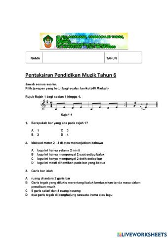 PENTAKSIRAN PERTENGAHAN TAHUN 2021 PEND MUZIK TAHUN 6