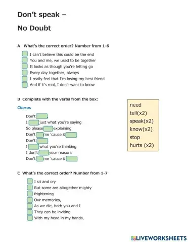 Don't speak - No doubt