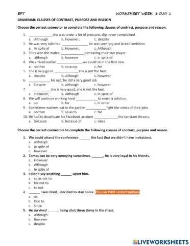 Worksheet week 3 day 1