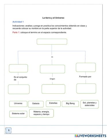 La tierra y el universo