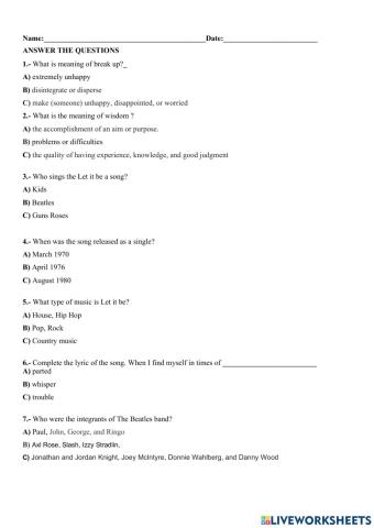 Let it be by Beatles