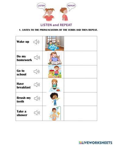 Daily routines verbs - Pronunciation