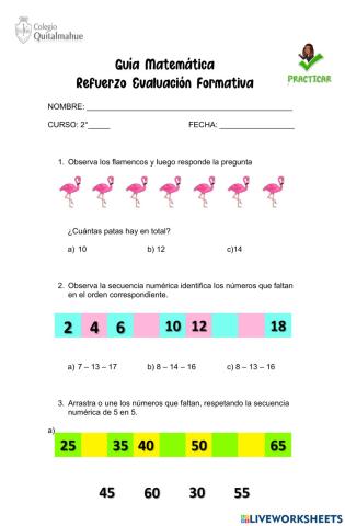Refuerzo para Evaluación 2° Básico