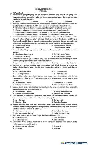 Uji kompetensi kbm 1 ips ix 1