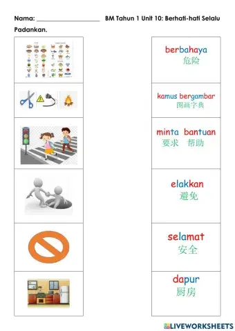 BM Tahun 1 Unit 10: Berhati-hati Selalu