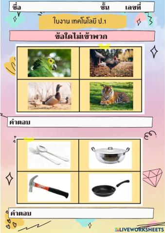 การแก้ปัญหาอย่างง่าย ป.1