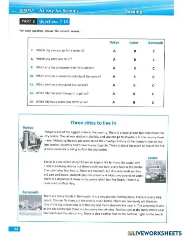 6E 25.7 Reading part 2 - test 4
