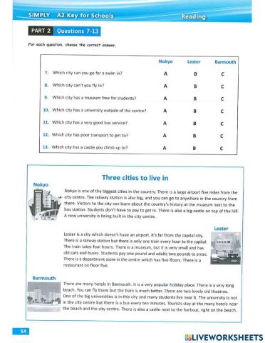 6E 25.7 Reading part 2 - test 4