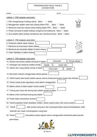 Pendidikan Seni Visual Tahun 4: Teori