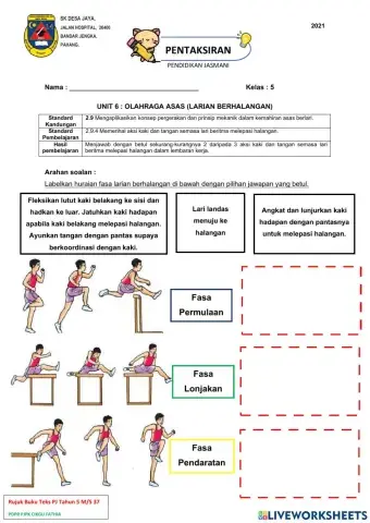 Pentaksiran PJPK Tahun 5 : Olahraga Asas (Lari Berhalangan)