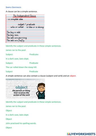 Simple Sentences Exercise 1