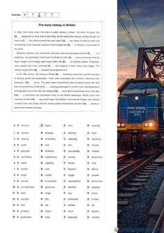 Advanced MC Cloze OLD RAILWAY