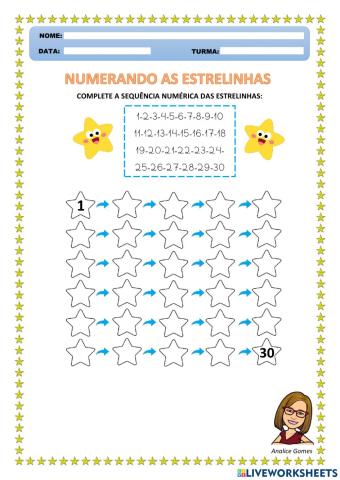 Numerando as Estrelinhas